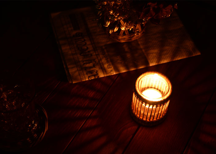 キャンドルホルダー ラタン キャンドル 小物入れ ナチュラル ガラス ロウソク立て キャンドル立て キャンドルスタンド ランプ ランタン バリ アジアン 雑貨