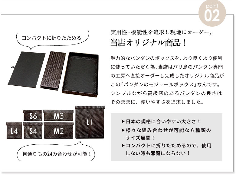 パンダン製モジュールボックス
