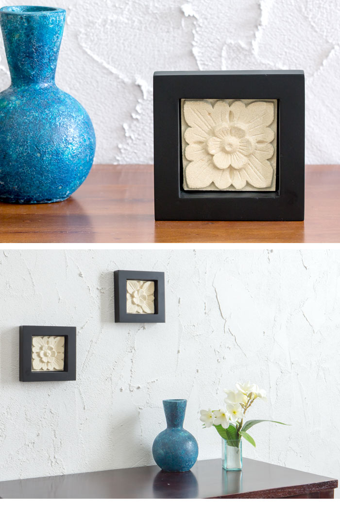 フラワーモチーフのストーンレリーフ パラスストーン