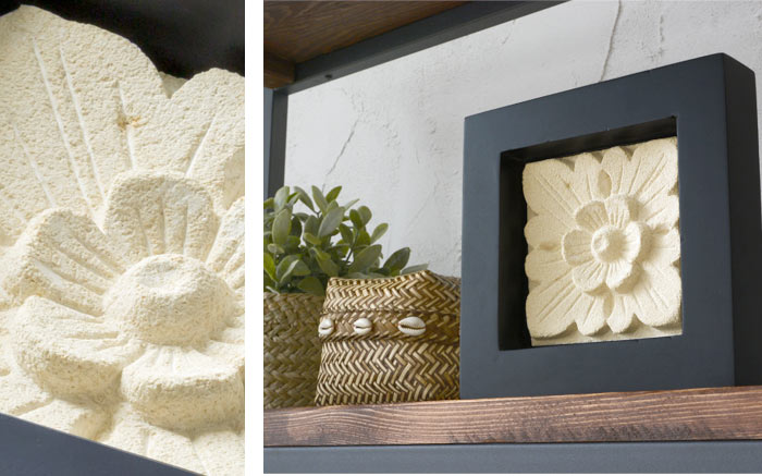 フラワーモチーフのストーンレリーフ パラスストーン