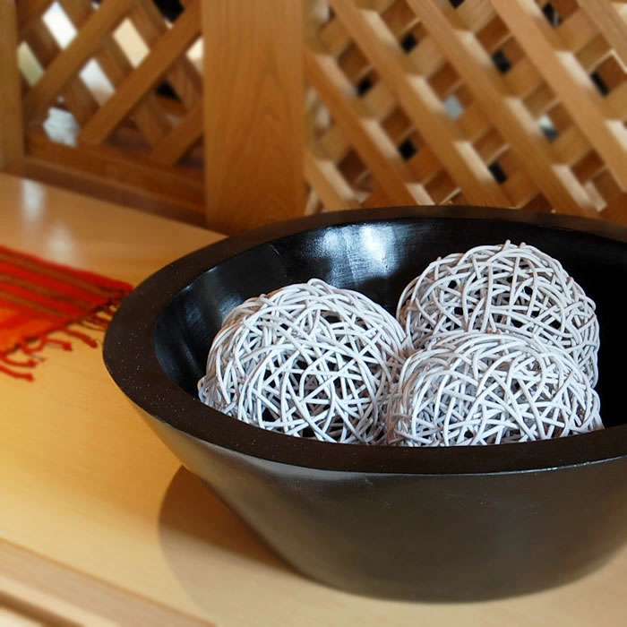 ラタンボール アジアン オブジェ