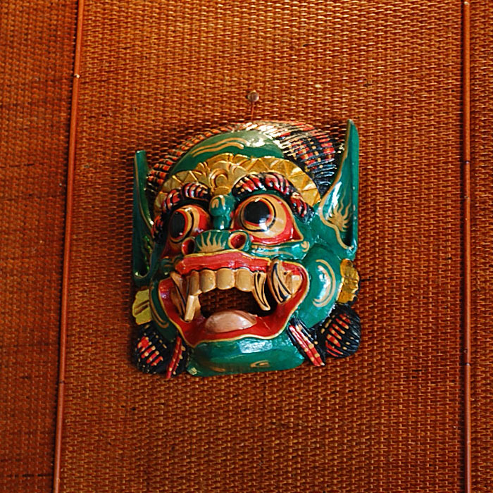 バロンのお面 グリーン インテリア オブジェ バリ アジアン雑貨