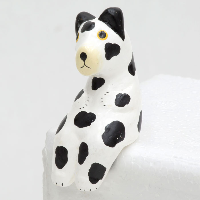 お座りした木彫りの犬の アジアン オブジェ インテリア 木彫りの動物 いぬ 飾り アニマルオブジェ 彫刻 木製デコレーション バリ 雑貨 アジアン雑貨