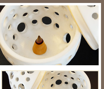 お香立てに使うときはコーンタイプ分、平らになっておりますので、安定感があります。