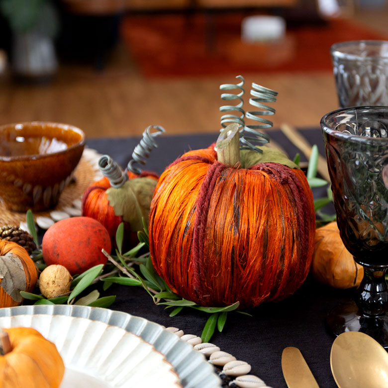 自然素材のジュートファイバーを使ったパンプキン