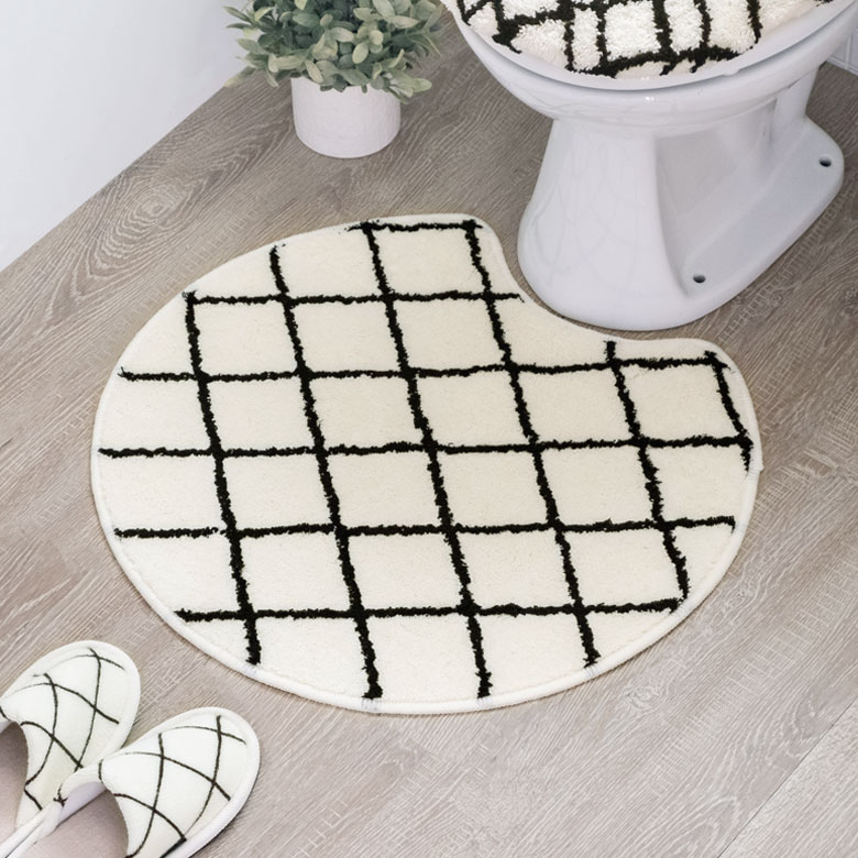 シンプルシックなラインデザイントイレマット