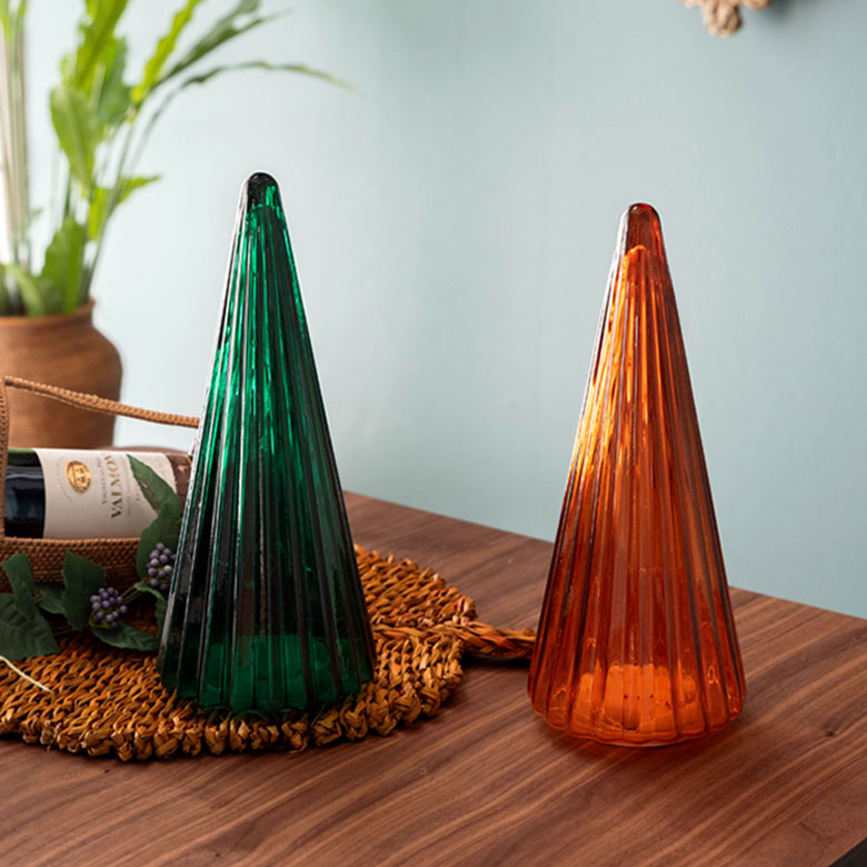 ガラスのイルミネーションツリー L[アンバー/グリーン]