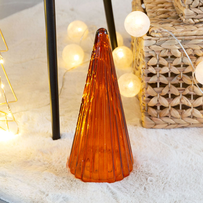 ガラスのイルミネーションツリー L[アンバー/グリーン]