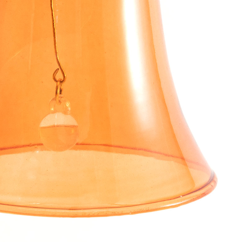 ガラスのオーナメント　ベル L[アンバー/グレー]