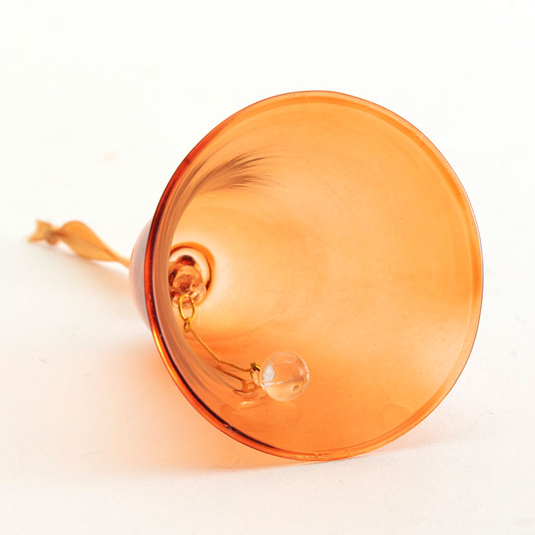 ガラスのオーナメント　ベル L[アンバー/グレー]