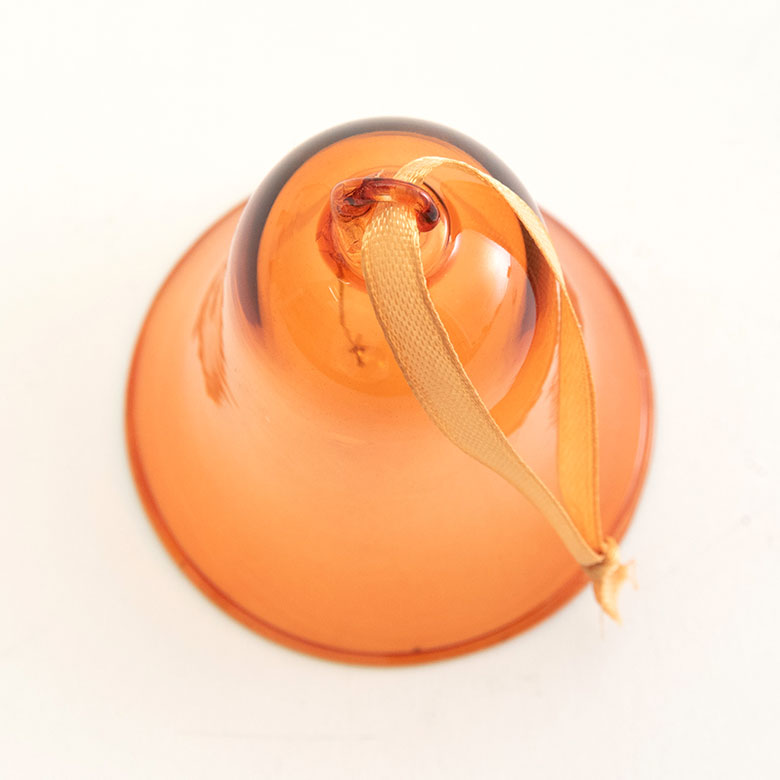 ガラスのオーナメント　ベル L[アンバー/グレー]