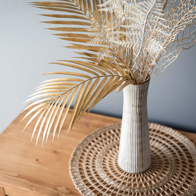 メタリックカラーパームリーフ（同色2本セット）[シルバー/ゴールド]