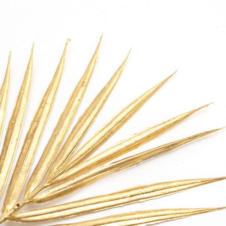 メタリックカラーパームリーフ（同色2本セット）[シルバー/ゴールド]