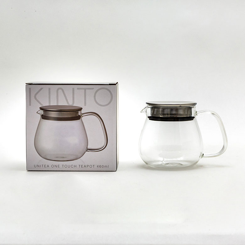 蓋とストレーナーが一体化　ワンタッチティーポット 460ml