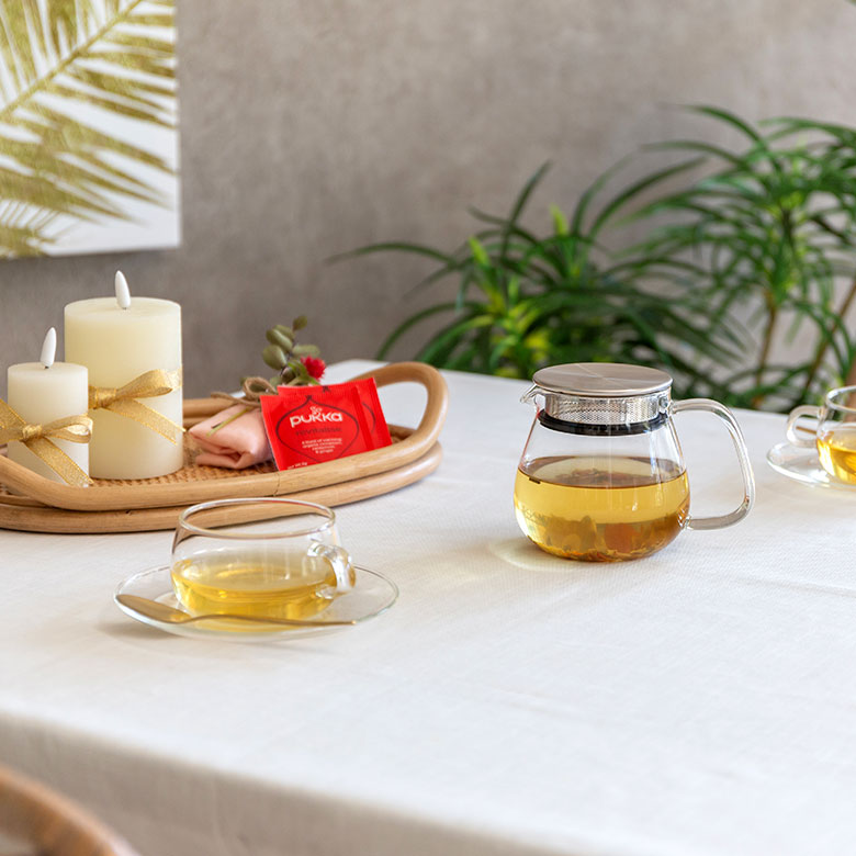 蓋とストレーナーが一体化　ワンタッチティーポット 460ml