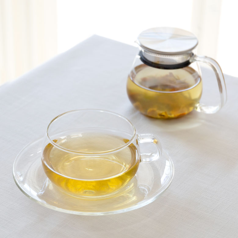 ガラスのティーカップ＆ソーサーセット