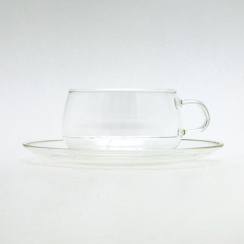 ガラスのティーカップ＆ソーサーセット
