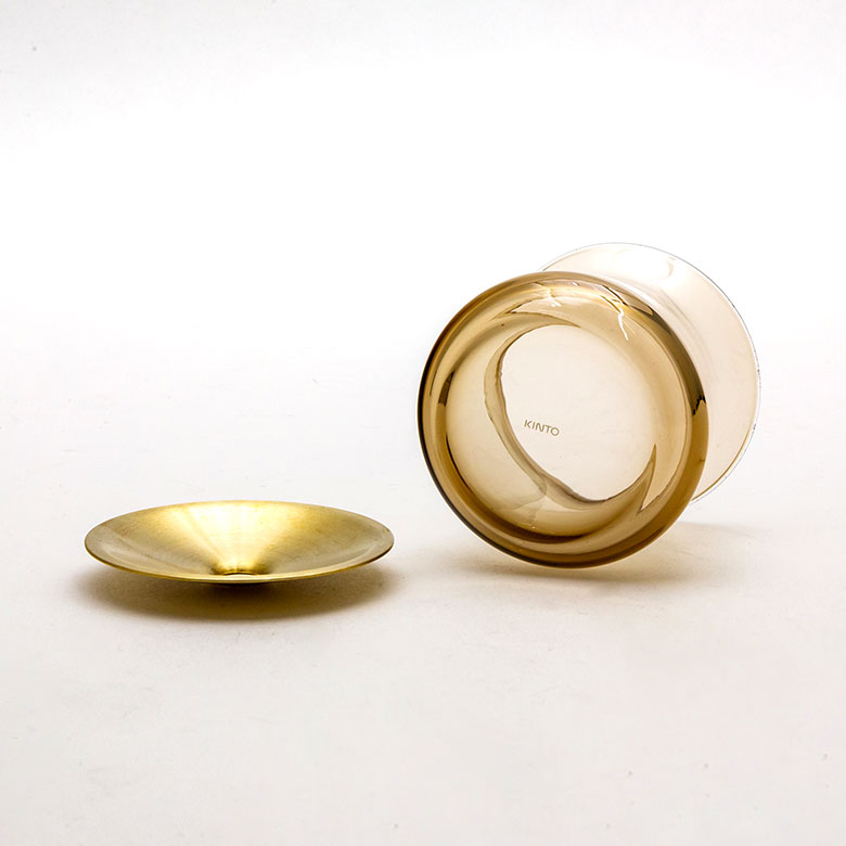 ガラスと真鍮のフラワーベース S[クリア/ブラウン]