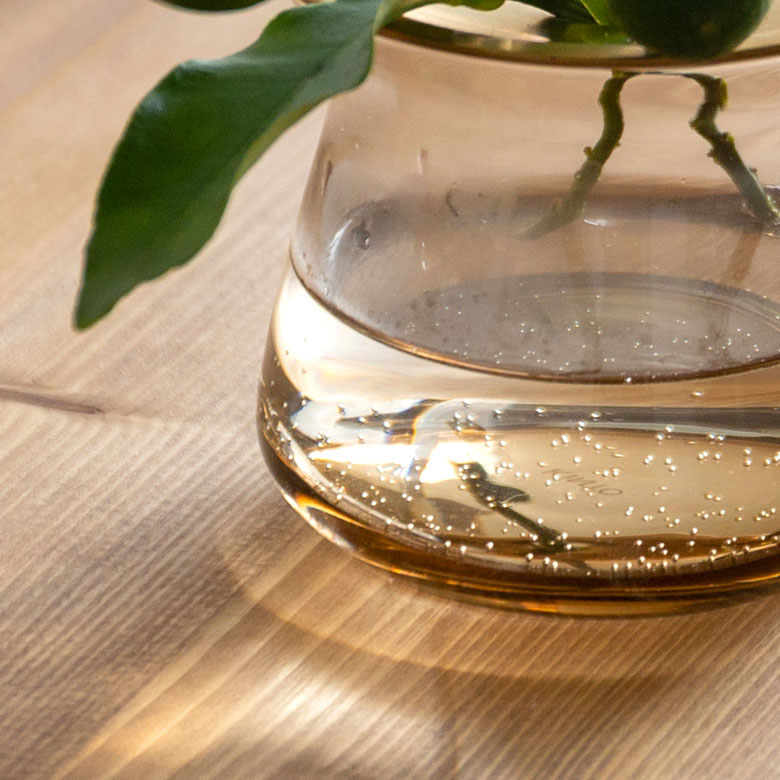 ガラスと真鍮のフラワーベース S[クリア/ブラウン]