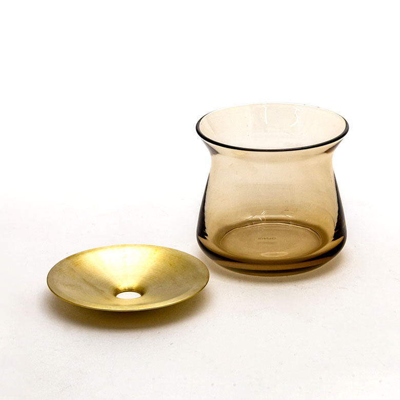 ガラスと真鍮のフラワーベース S[クリア/ブラウン]