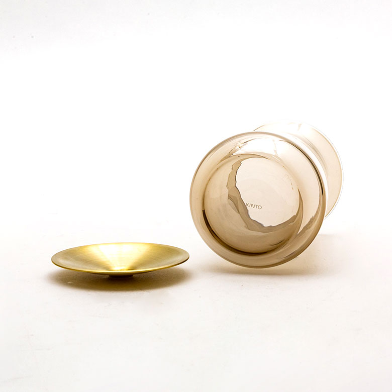 ガラスと真鍮のフラワーベース L[クリア/ブラウン]