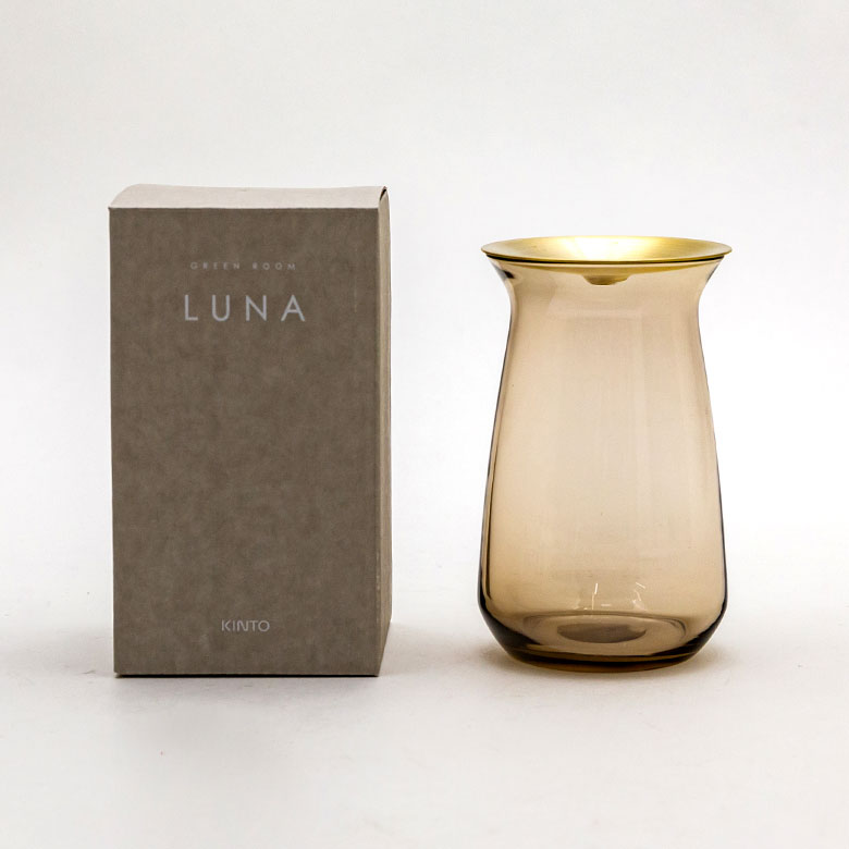 ガラスと真鍮のフラワーベース L[クリア/ブラウン]