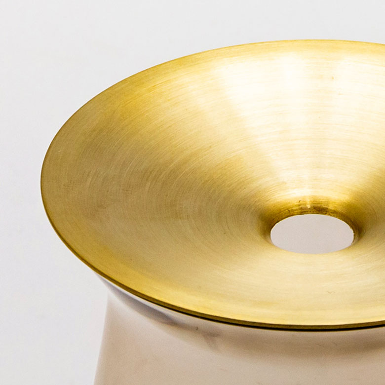 ガラスと真鍮のフラワーベース L[クリア/ブラウン]