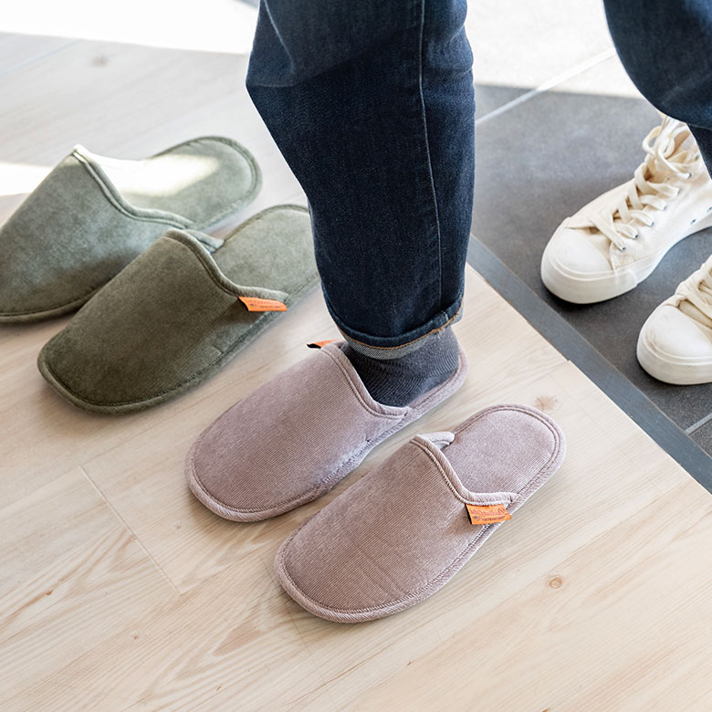 オールシーズン使える コーデュロイのスリッパ Sサイズ