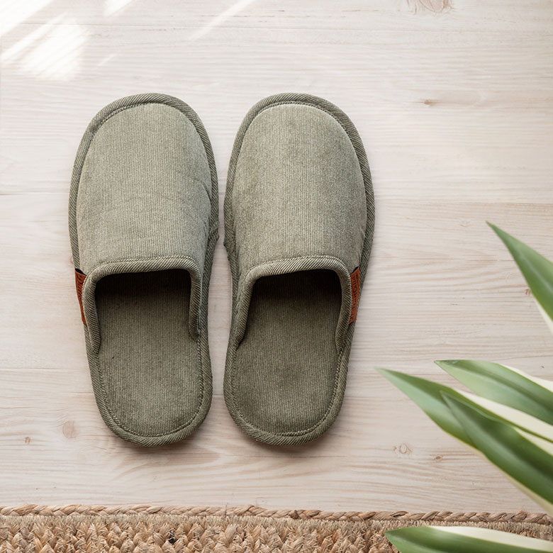 オールシーズン使える コーデュロイのスリッパ Sサイズ