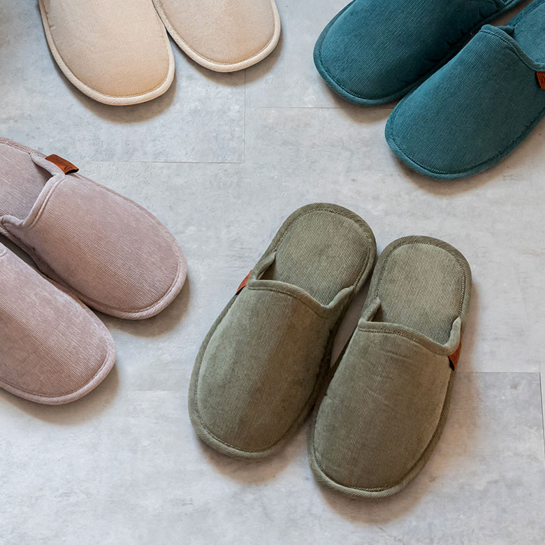 オールシーズン使える コーデュロイのスリッパ Sサイズ