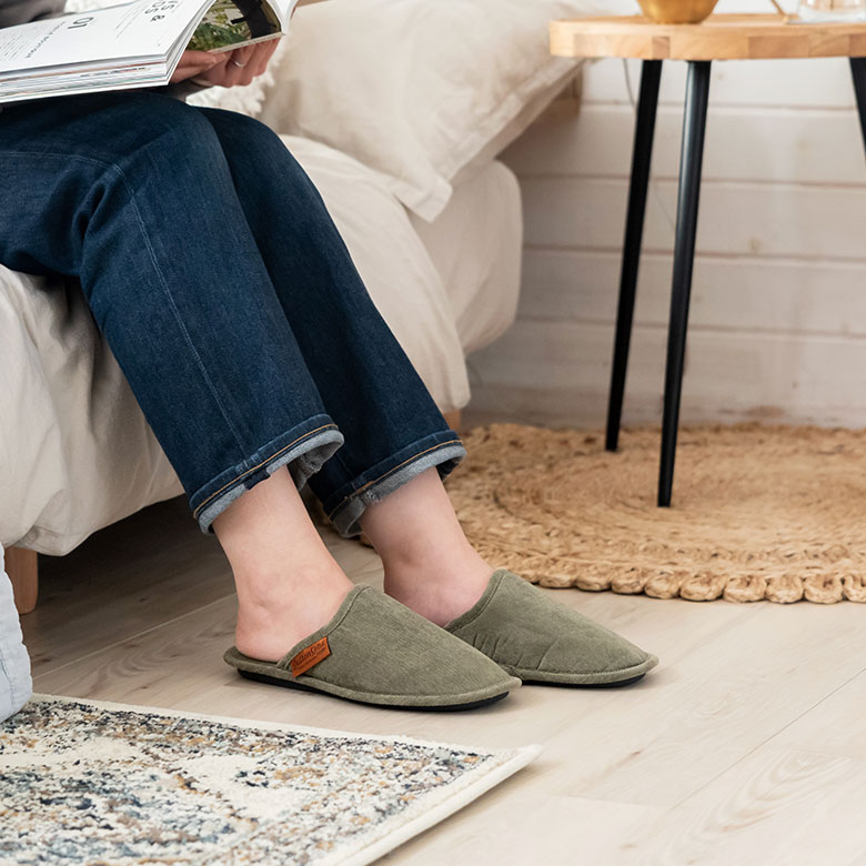 オールシーズン使える コーデュロイのスリッパ Sサイズ