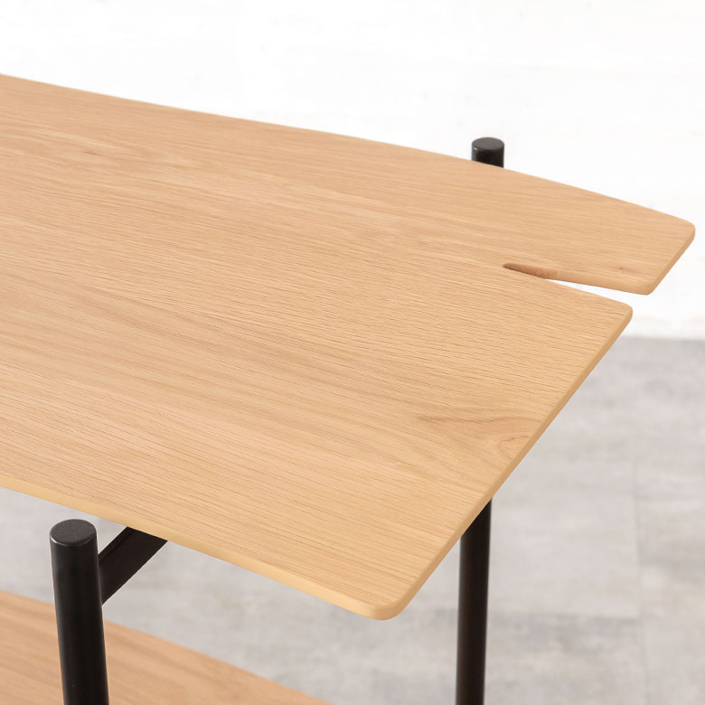 天然木(突板)オープンシェルフ 3段[オーク/ウォルナット]