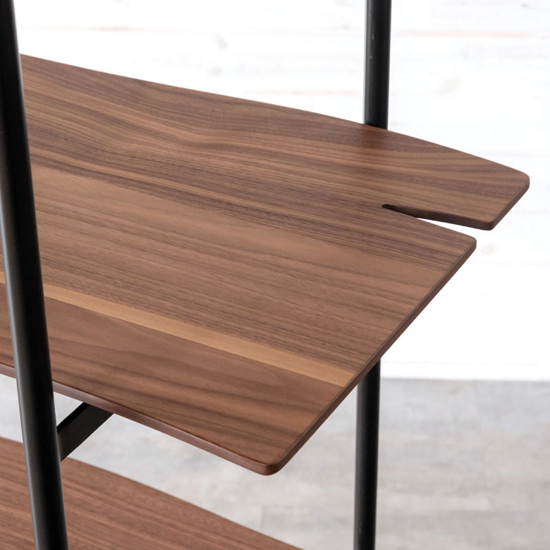 天然木(突板)オープンシェルフ 4段[オーク/ウォルナット]