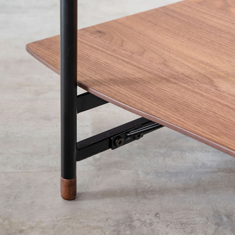 天然木(突板)オープンシェルフ 4段[オーク/ウォルナット]