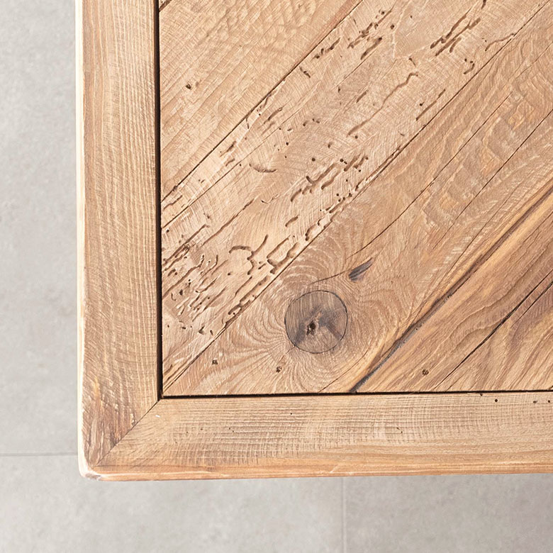 古材の寄木ローテーブル