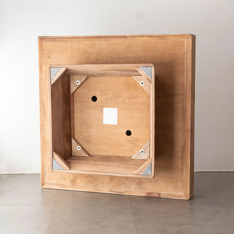 古材の寄木ローテーブル