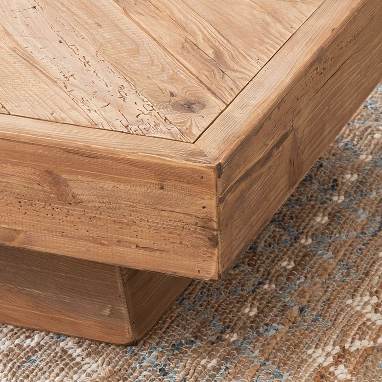 古材の寄木ローテーブル