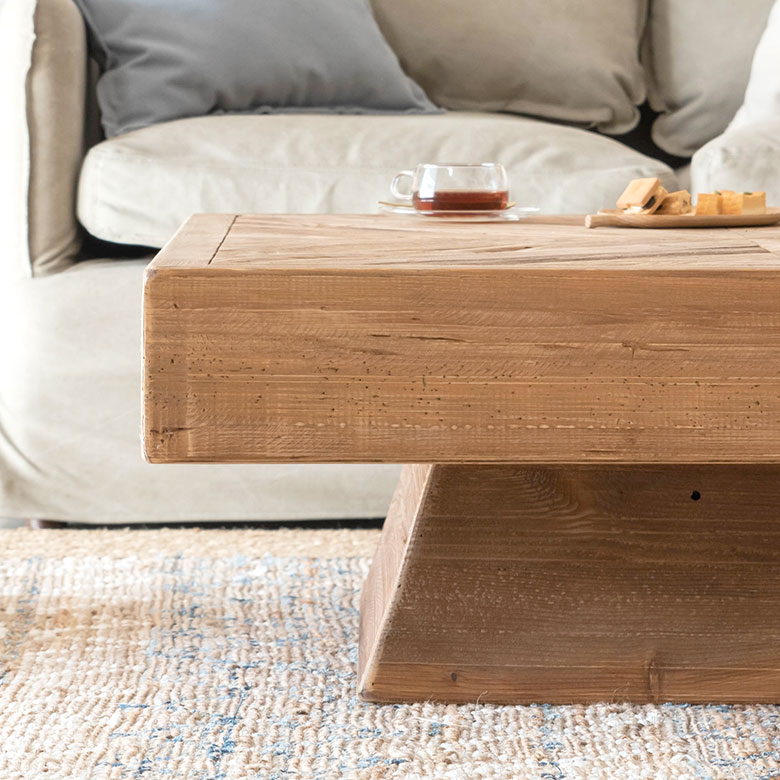 古材の寄木ローテーブル