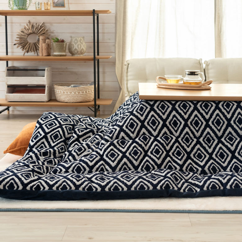 ダイヤ柄ジャガード織薄掛けこたつ布団