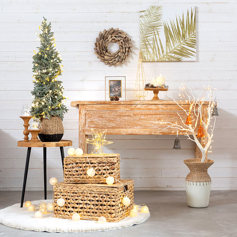 ガラスのオーナメント　ベル L[アンバー/グレー]