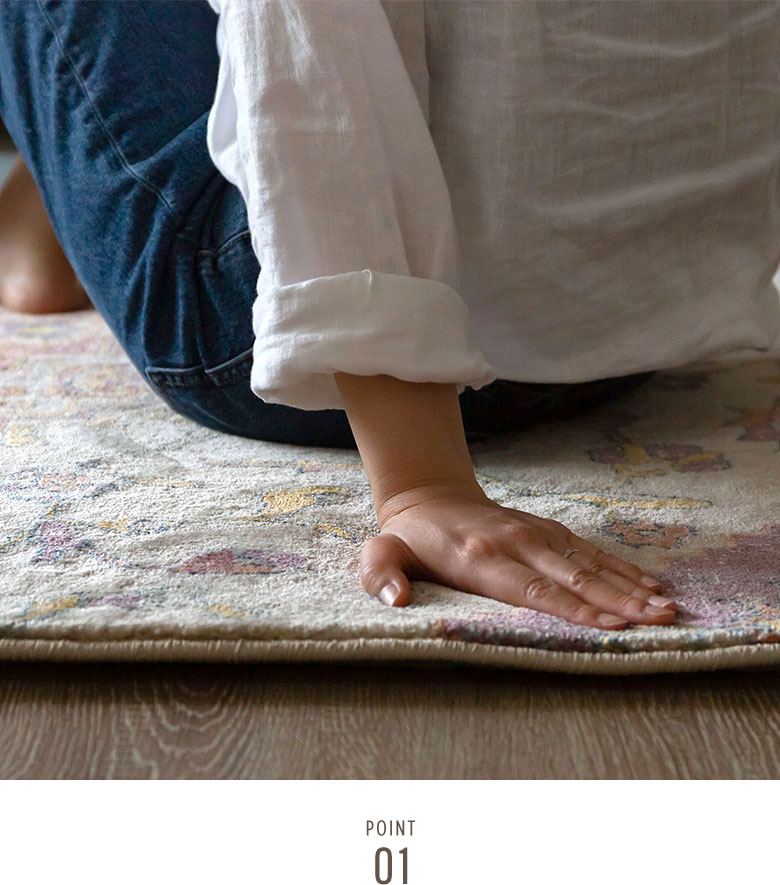 薄いラグをふかふか、防音に