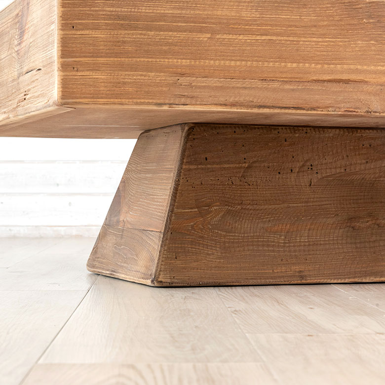 古材の寄木ローテーブル長方形