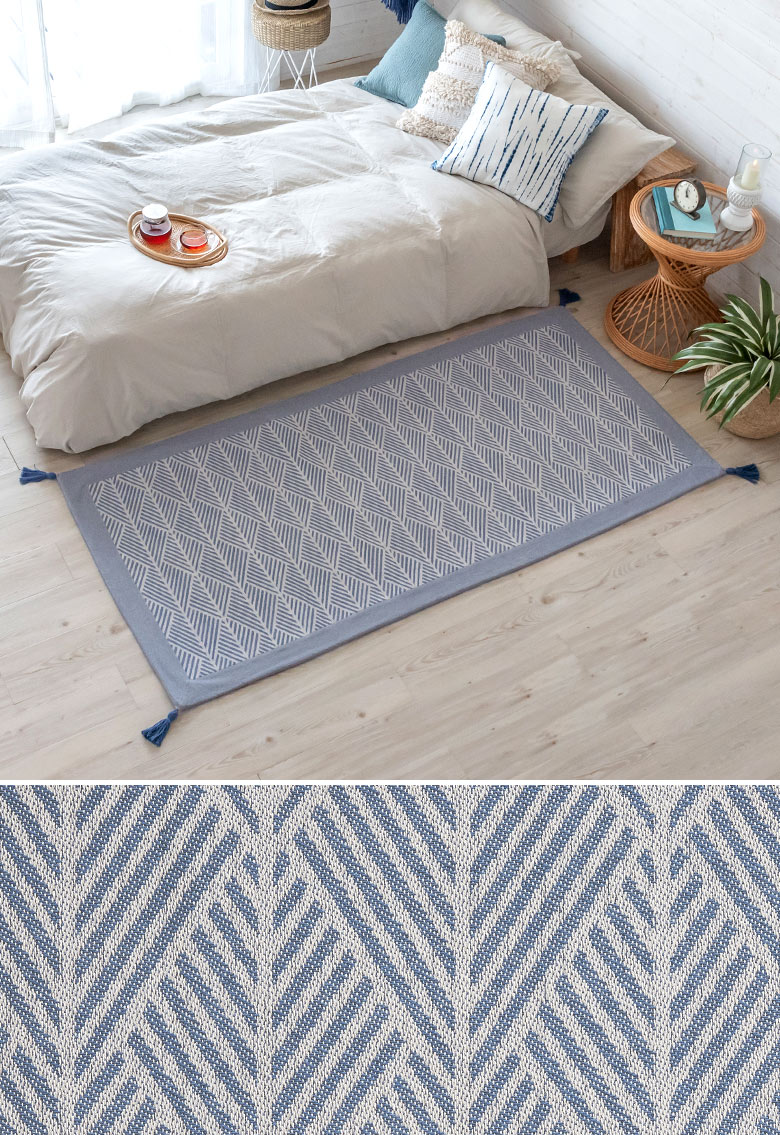 インド綿をしようしたオールシーズン使えるラグ