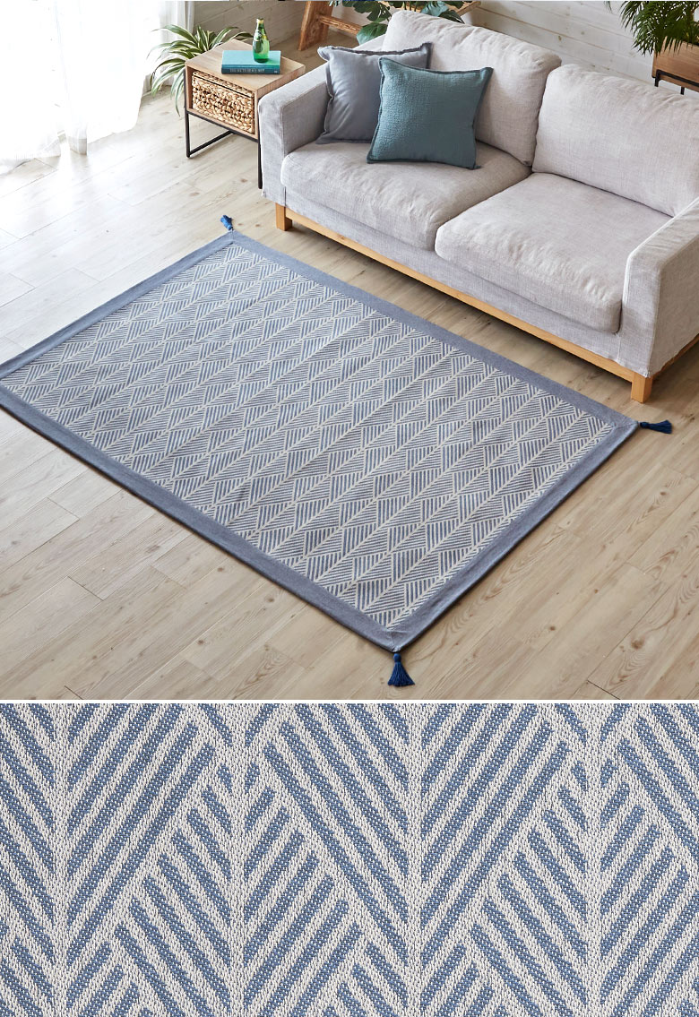 インド綿をしようしたオールシーズン使えるラグ