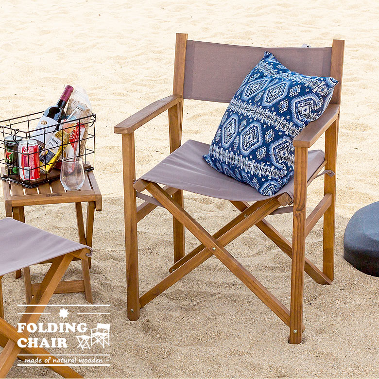 アカシア天然木製 フォールディングチェア