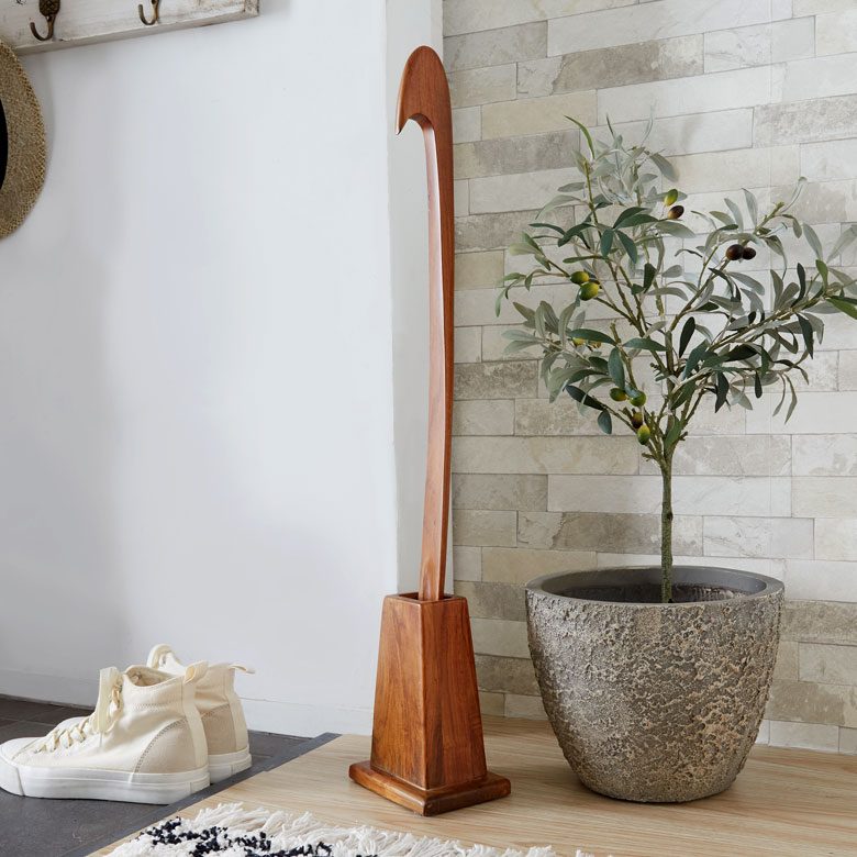 天然木チークのシューホーン