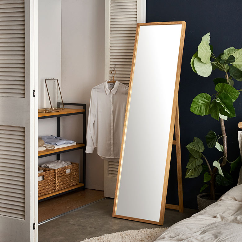 オーク材の2wayスタンドミラー