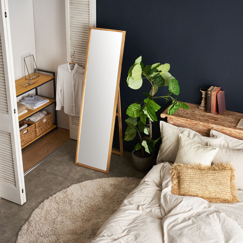 オーク材の2wayスタンドミラー