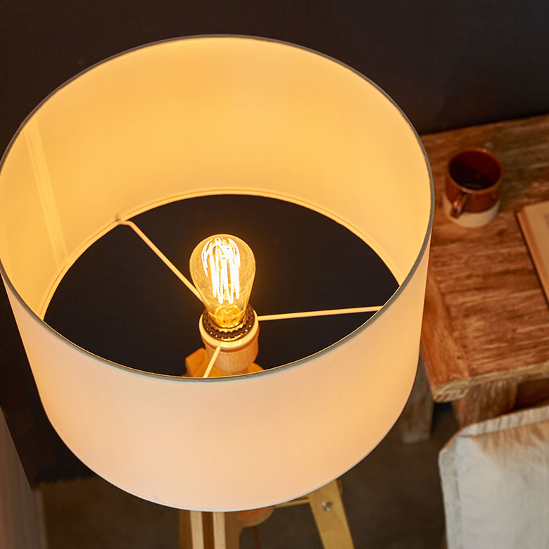 レトロな雰囲気のエジソン電球付き