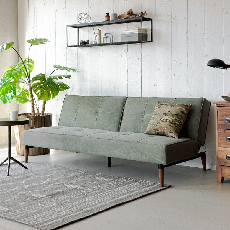 快適さと便利さを兼ね備えたモダンデザインのコーデュロイ／キャンバスのソファベッド フレット